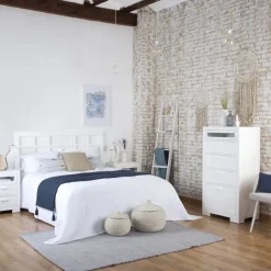 Banak Tribeca Chiffonnier avec un chaussure en bois laqué en blanc