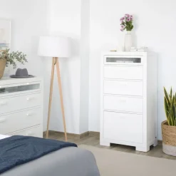 Banak Tribeca Chiffonnier avec un chaussure en bois laqué en blanc