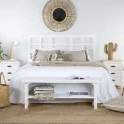 Banak Tribeca Tête de lit en bois laqué blanc pour lit de 150 et 160
