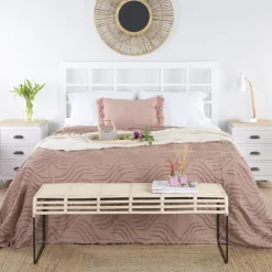 Banak Tribeca Tête de lit en bois laqué blanc pour lit de 150 et 160