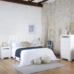 Banak Tribeca T&ecirc;te de lit en bois laqué blanc pour lit de 150 et 160