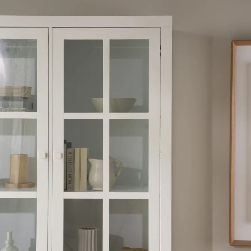 Banak Tribeca Vitrine en bois laqué blanc