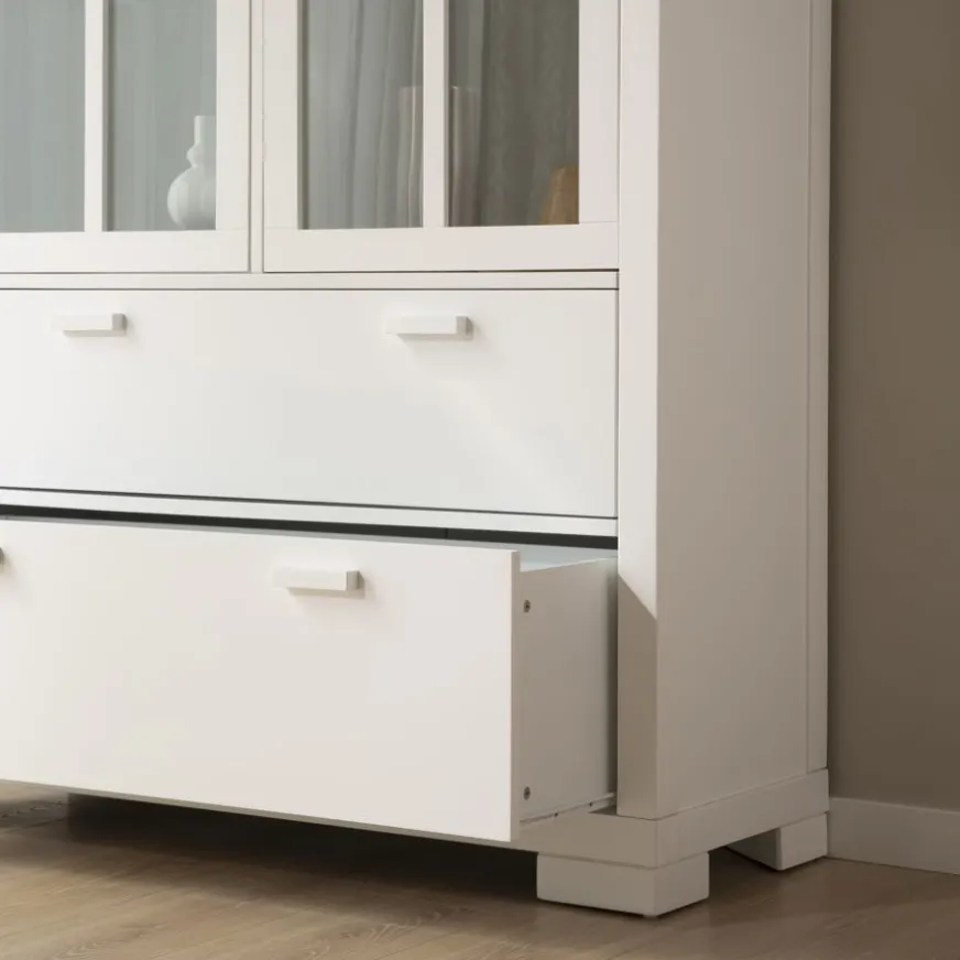 Banak Tribeca Vitrine en bois laqué blanc