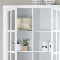 Banak Tribeca Vitrine en bois laqué blanc