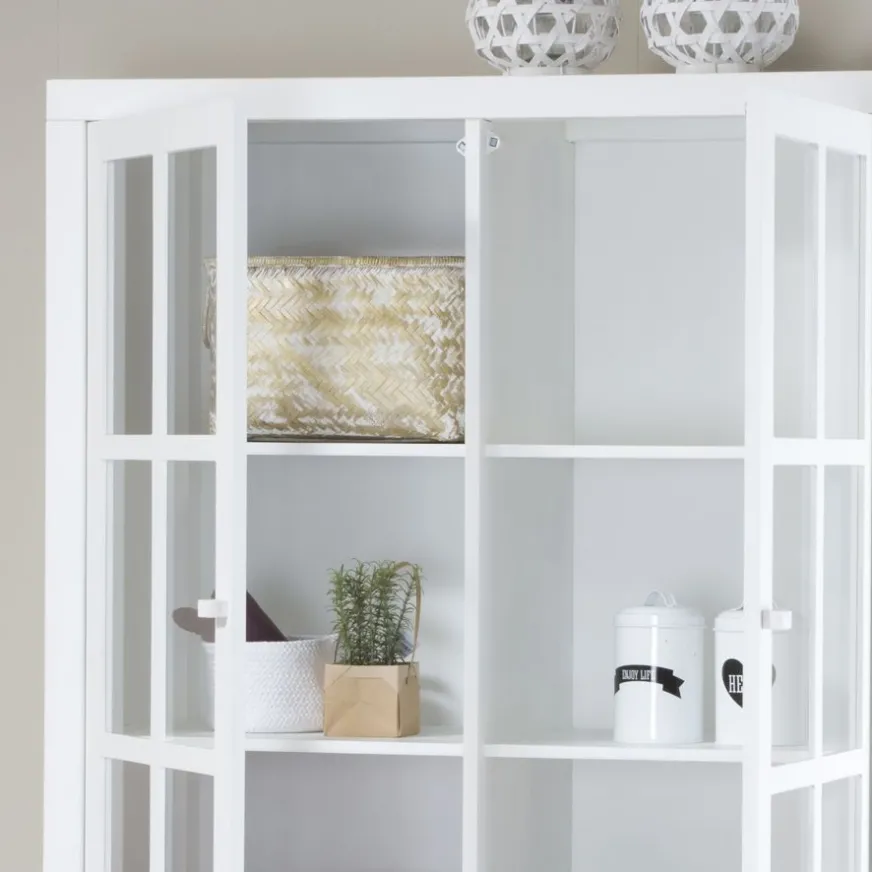 Banak Tribeca Vitrine en bois laqué blanc