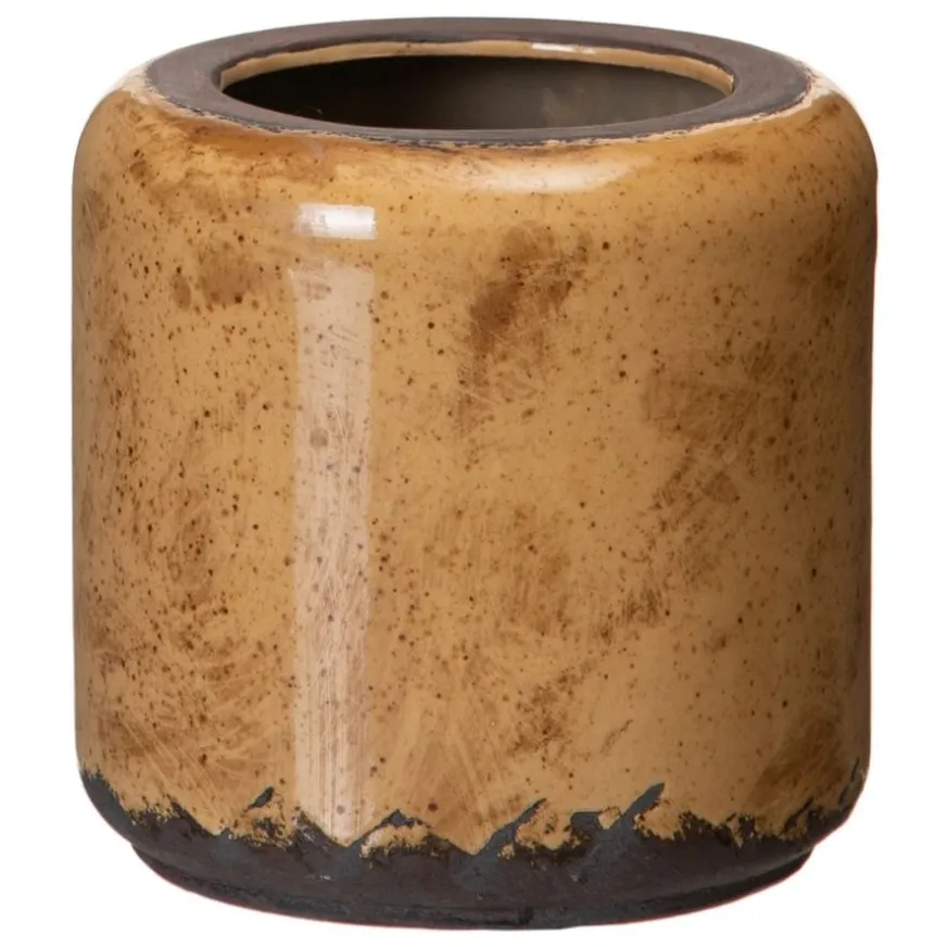 Banak Vacy Pot de fleurs marron en céramique