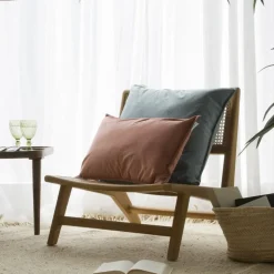 Banak Vela Coussin décoratif en velours pour canapé de couleur brique