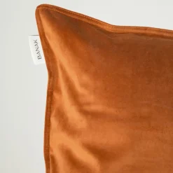 Banak Vela Coussin décoratif en velours pour canapé de couleur brique