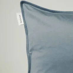 Banak Vela Coussin décoratif en velours pour canapé de couleur bleue