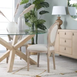 Banak Victoria Chaise en bois massif de bouleau rembourrée en gris