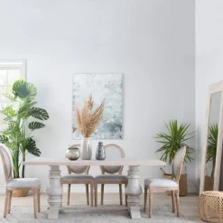 Banak Victoria Chaise en bois massif de bouleau rembourrée en gris