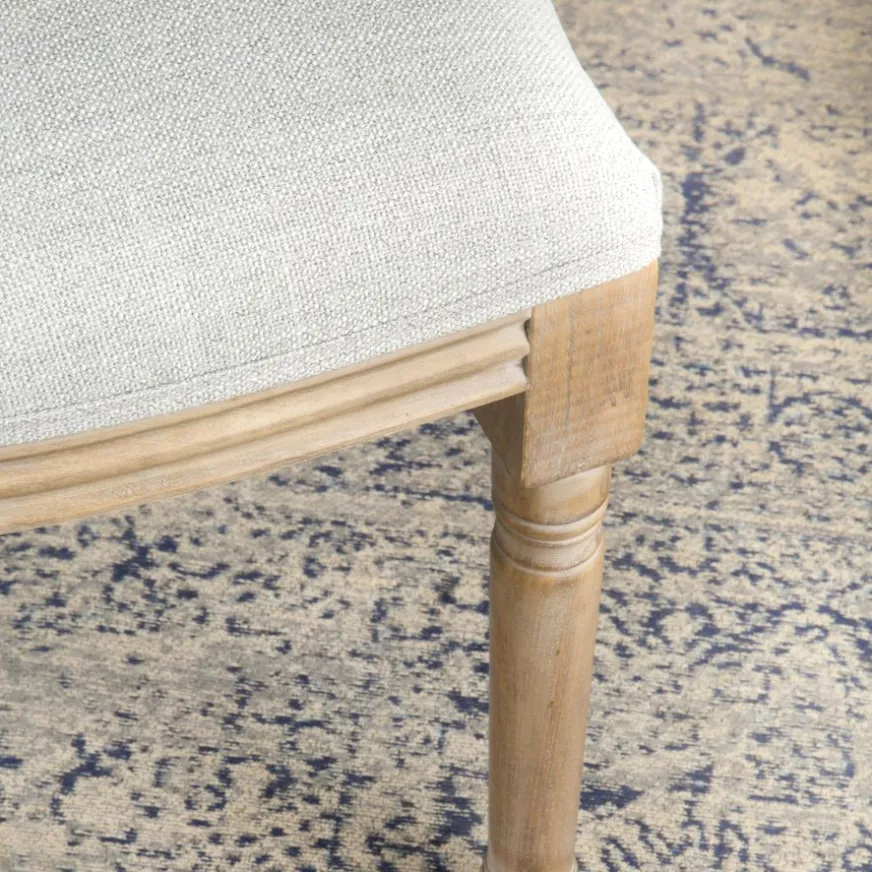 Banak Victoria Chaise en bois massif de bouleau rembourrée en gris