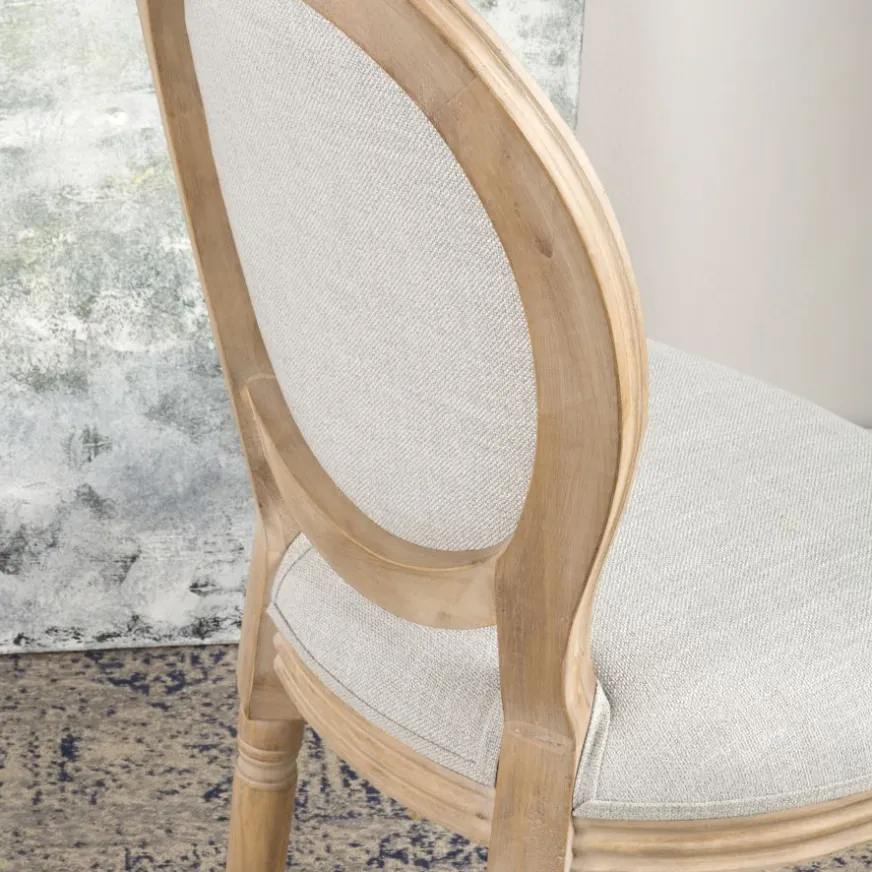 Banak Victoria Chaise en bois massif de bouleau rembourrée en gris