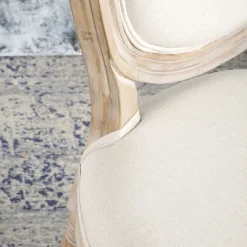 Banak Victoria Chaise en bois massif de bouleau rembourrée en beige