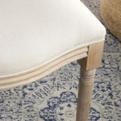 Banak Victoria Chaise en bois massif de bouleau rembourrée en beige