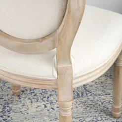 Banak Victoria Chaise en bois massif de bouleau rembourrée en beige