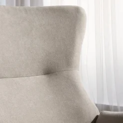 Banak Vinci Fauteuil à bascule beige avec pieds en bois