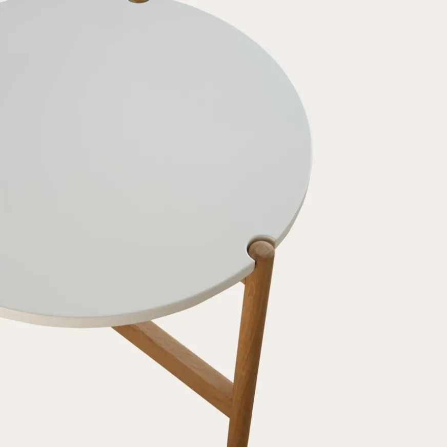 Banak Vitele Table basse 50 en laqué blanc et naturel