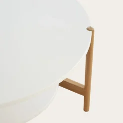 Banak Vitele Table basse 90x90 laquée blanche et naturelle