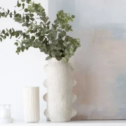 Banak Wados Vase en céramique blanc