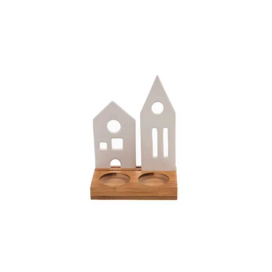 Banak Wante Porta velas pueblo navideño