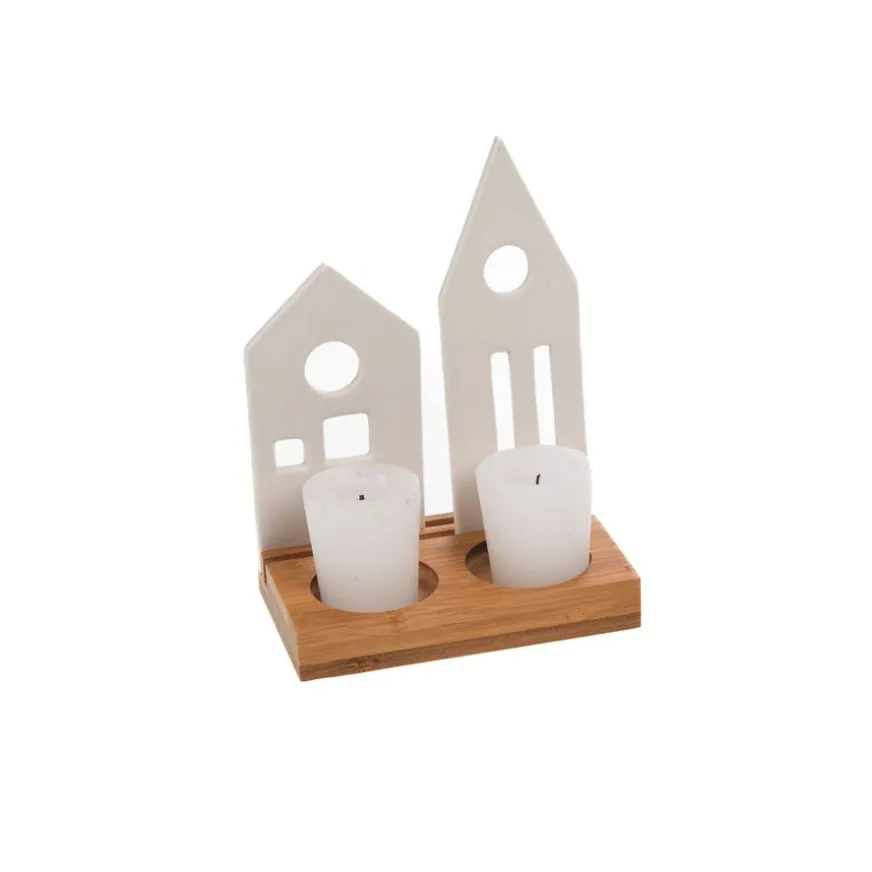 Banak Wante Porta velas pueblo navideño