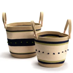 Banak Xalas Ensemble de 2 paniers en coton