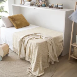 Banak Ynsa Plaid en coton acrylique jaune