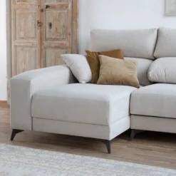 Banak Zent Canapé d'angle réversible 4 places beige avec rangement