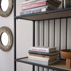 Banak Zion étagère en bois et métal noir