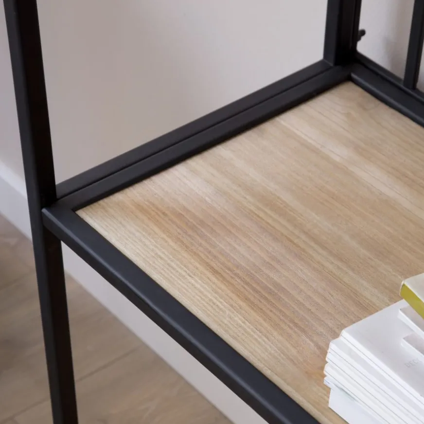 Banak Zion étagère en bois et métal noir