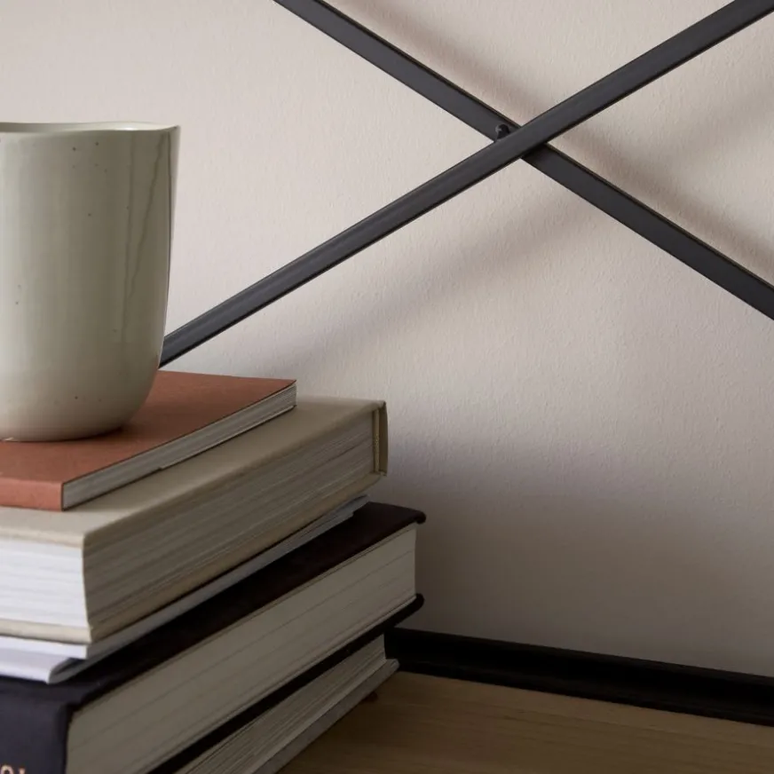 Banak Zion étagère en bois et métal noir